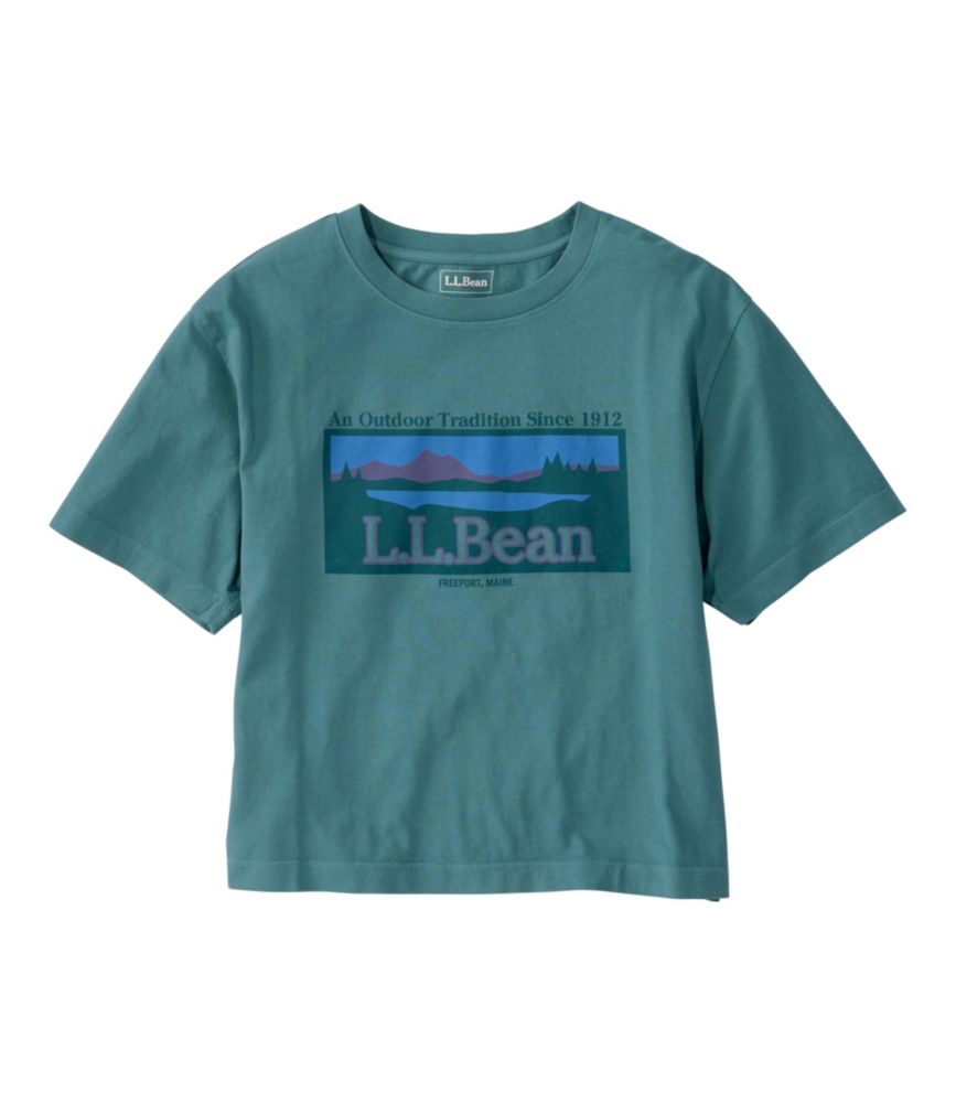 Women's Mountain Classic Tee, Short-Sleeve Cropped Boxy Crewneck Logo - US 6291