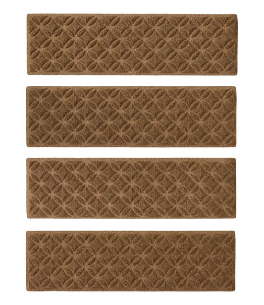 Heavyweight Recycled Waterhog Stair Tread, Geometric Rings - US 1281