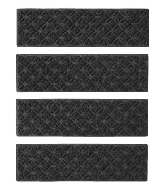 Heavyweight Recycled Waterhog Stair Tread, Geometric Rings - US 4055