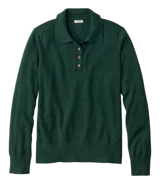 Women's Essential Merino Wool Sweater, Polo - US 8135