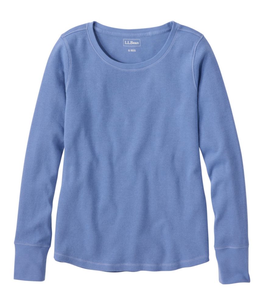 Women's Waffle-Knit Top, Long-Sleeve Jewelneck - US 5209