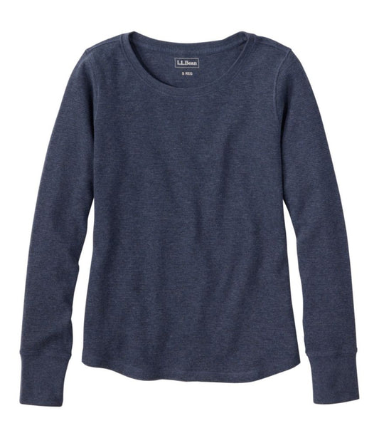 Women's Waffle-Knit Top, Long-Sleeve Jewelneck - US 6330