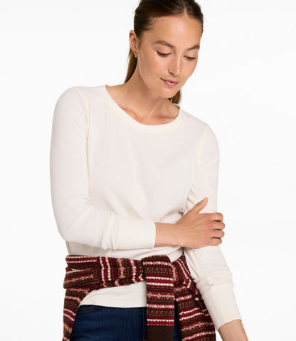 Women's Waffle-Knit Top, Long-Sleeve Jewelneck - US 5174