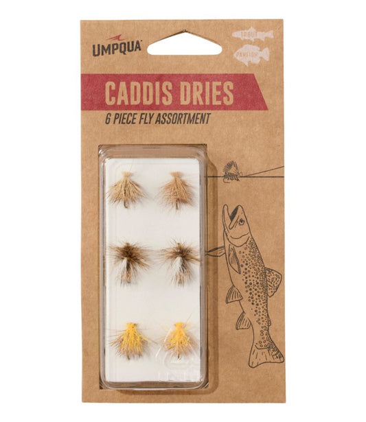 Umpqua Caddis Dry Fly Assortment, 6 flies - US 6761
