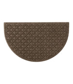 Heavyweight Recycled Waterhog Doormat, Half Round, Geometric Rings - US 6401